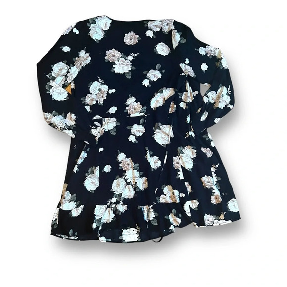 Abercombie & Fitch Floral Wrap Dress Long Sleeve Black Pink Women’s Size small - Picture 5 of 7